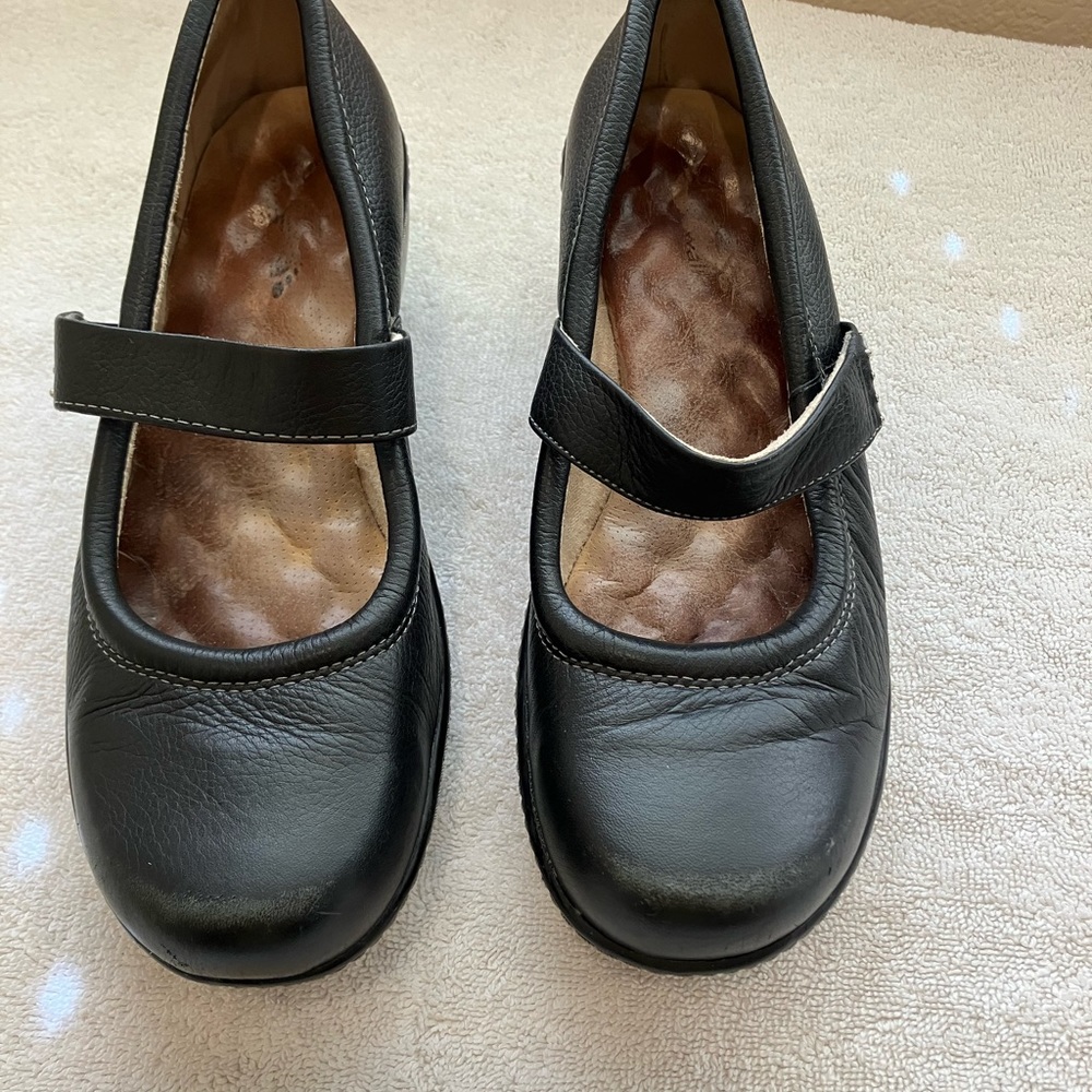 - Soft Walk Mary Janes in dark brown. Cushioned insoles and soft lining in…
